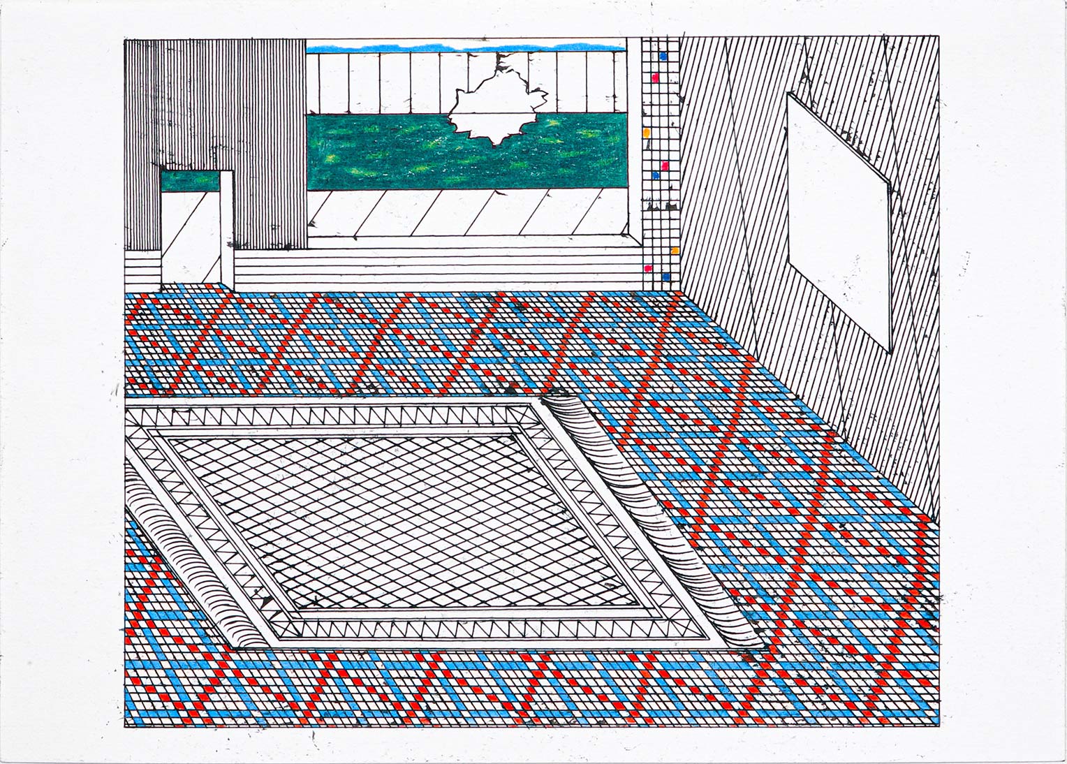 Das verlorene Haus, 2023, mixed media on paper, 21x30cm