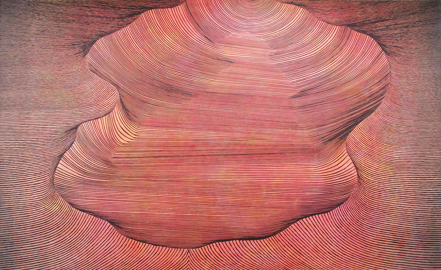Krater, 2015, Korean Ink and Acrylic on Canvas, 150x250cm