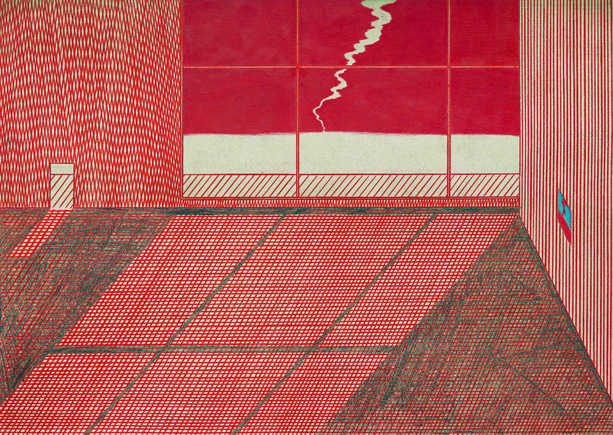 The afternoon, 2026, acrylic and coloured pencil on paper, 35 × 50 cm